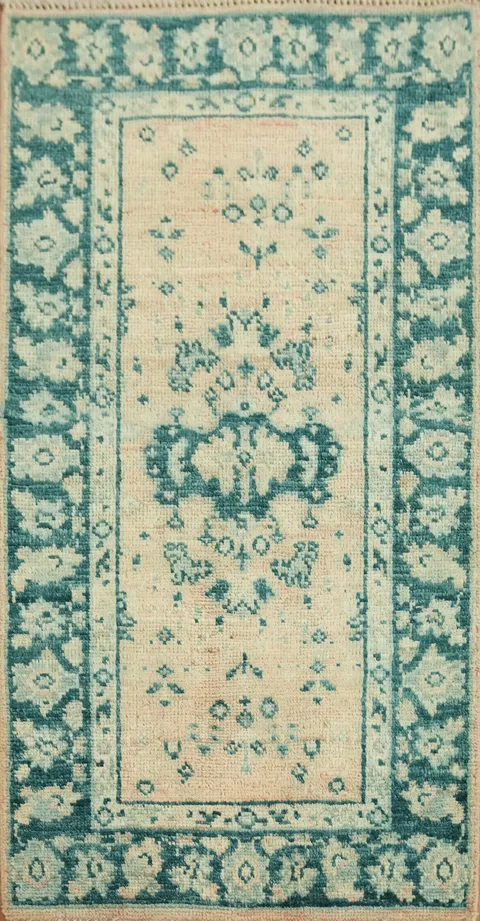Vegetable Dye Oushak Turkish Accent Rug 2x4