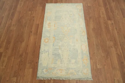 Vegetable Dye Oushak Turkish Accent Rug 2x4