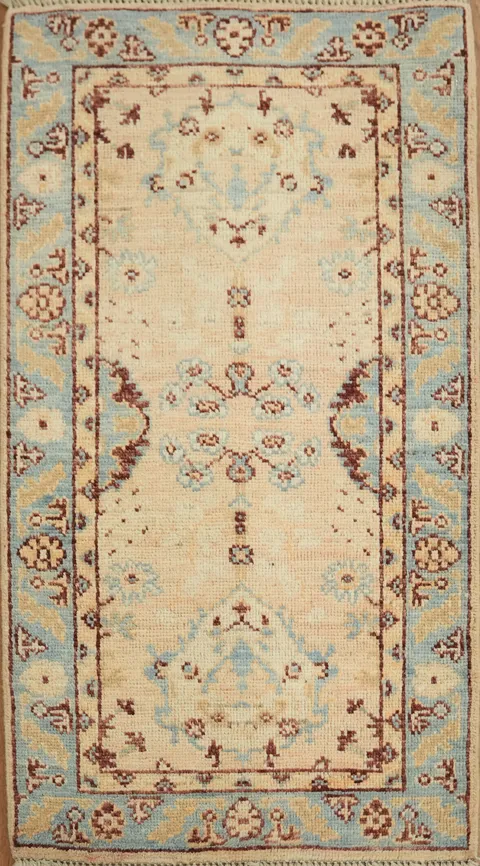 Vegetable Dye Oushak Turkish Accent Rug 2x4