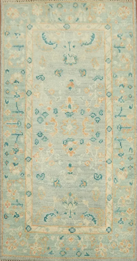 Vegetable Dye Wool Oushak Turkish Accent Rug 2x4
