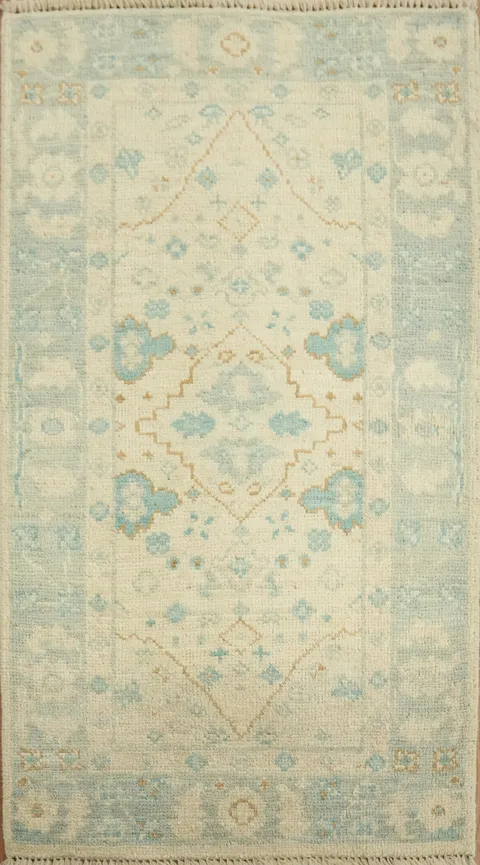 Vegetable Dye Oushak Turkish Accent Rug 2x4