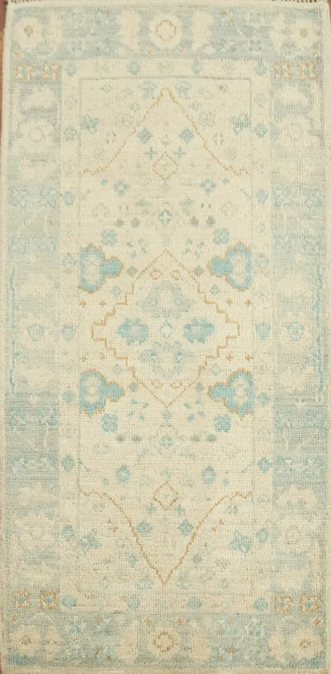 Vegetable Dye Oushak Turkish Accent Rug 2x4