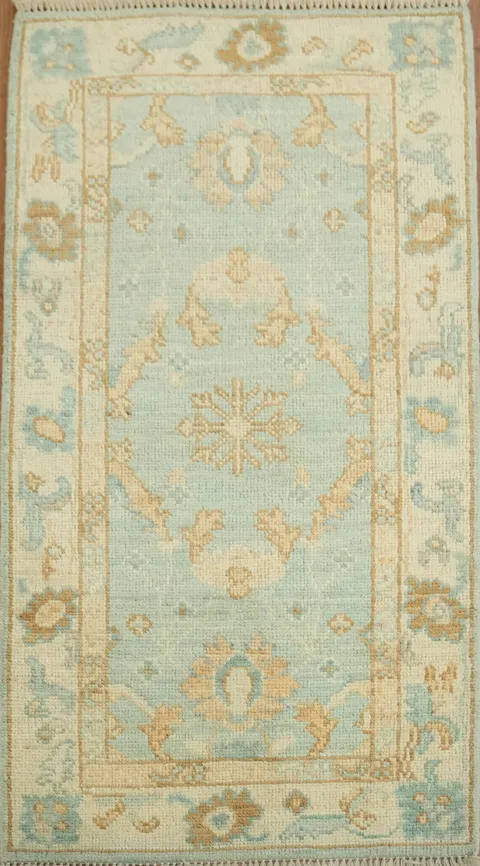 Handmade Oushak Vegetable Dye Foyer Rug 2x4