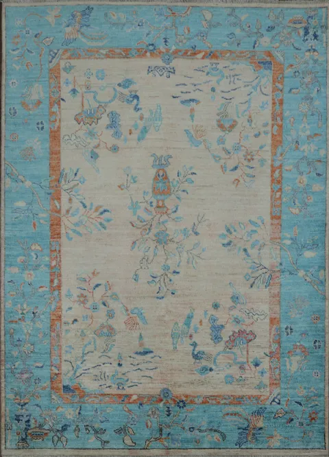 Animal Pictorial Art Deco Chinese Area Rug 5x7