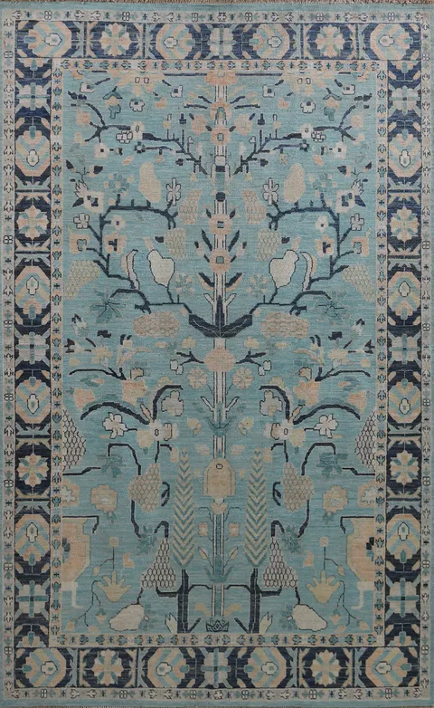 Vegetable Dye Oushak Turkish Area Rug 6x10