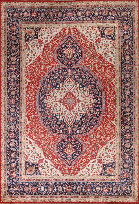Vegetable Dye Sarouk Farahan Persian Area Rug 10x13