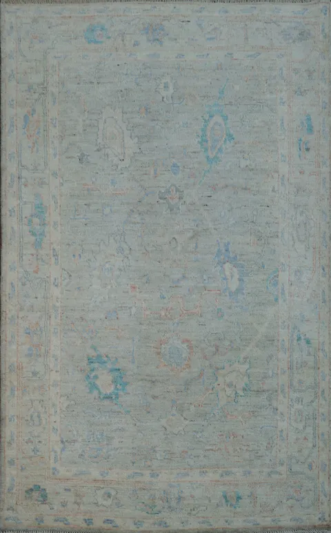 Vegetable Dye Oushak Turkish Area Rug 4x6