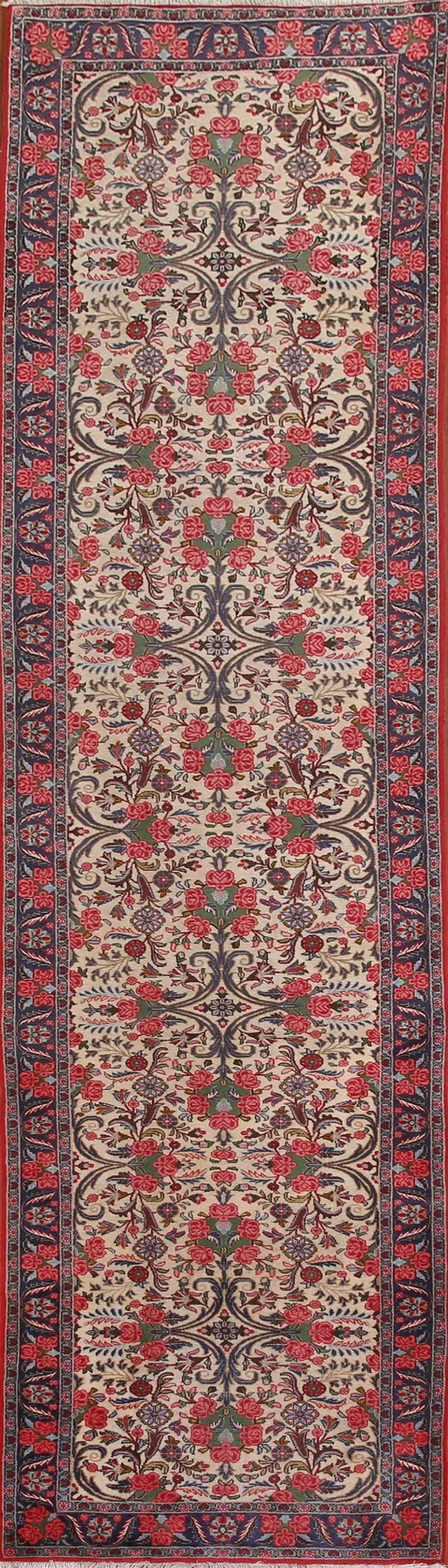 Vegetable Dye Floral Bidjar Persian Runner Rug 3x13