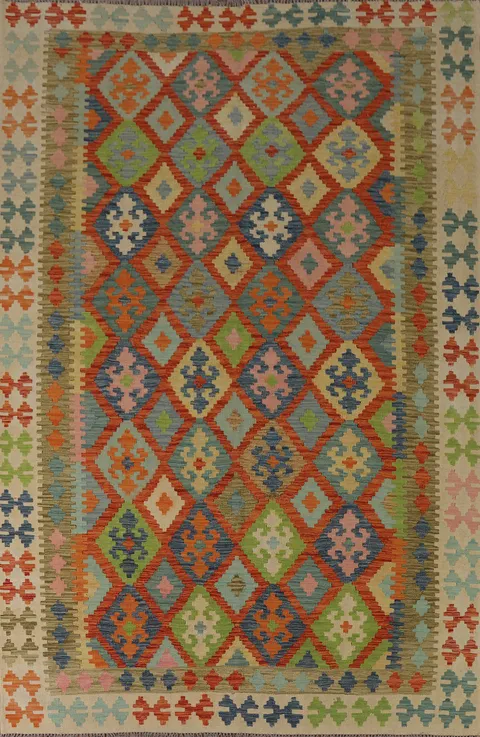 Multicolor Kilim Oriental Area Rug 7x10