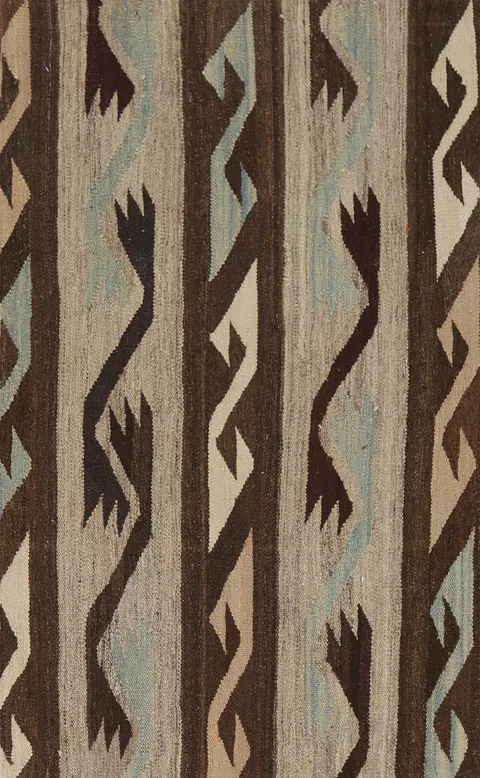 Brown Wool Kilim Oriental Foyer Rug 3x5