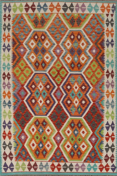 South Western Kilim Oriental Accent Rug 4x6