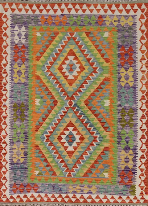 South Western Kilim Oriental Accent Rug 4x6