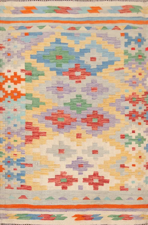 Reversible Wool Kilim Oriental Rug 4x5