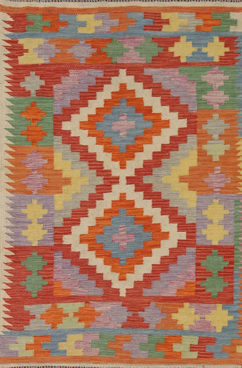 South Western Kilim Oriental Wool Rug 3x5