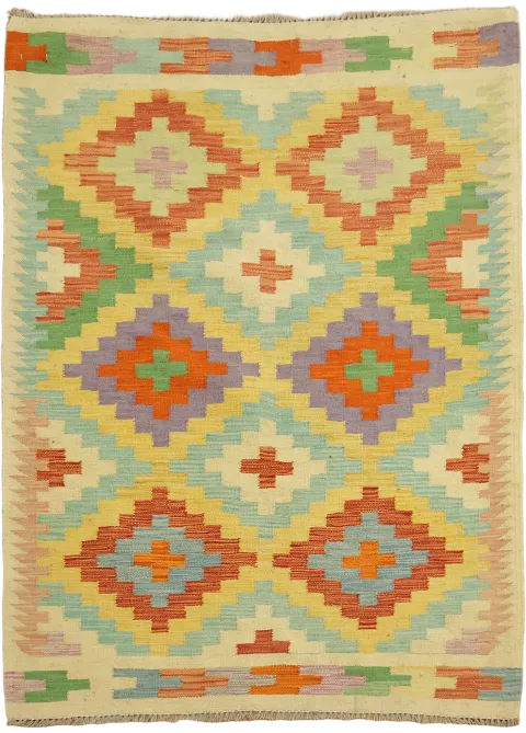 Reversible Wool Kilim Oriental Rug 4x5