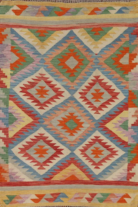 Reversible Wool Kilim Oriental Rug 3x5