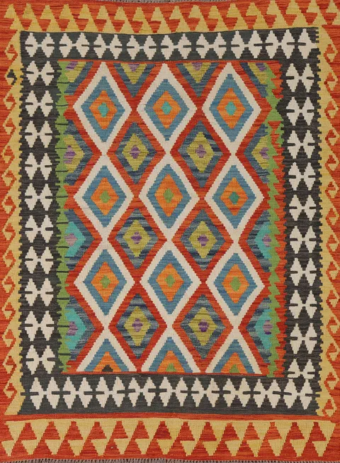 South Western Kilim Oriental Wool Rug 4x6
