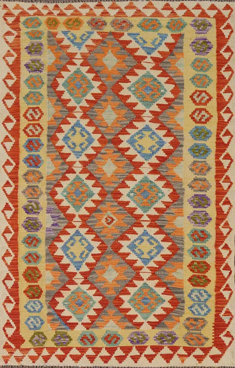 Reversible Wool Kilim Oriental Rug 4x6