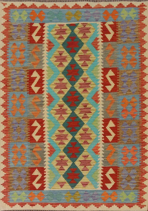 Reversible Wool Kilim Oriental Rug 4x6