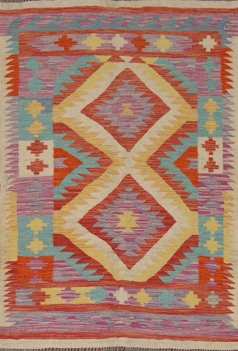 South Western Kilim Oriental Wool Rug 3x5
