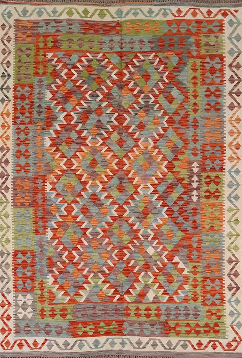 South Western Kilim Oriental Area Rug 6x8