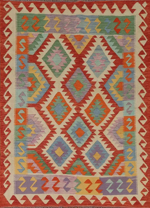 Multicolor Kilim Oriental Area Rug 5x7