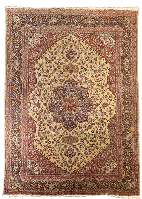 Pre-1900 Antique Tabriz Vegetable Dye Persian Rug 11x16