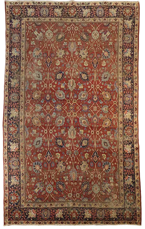 Pre-1900 Antique Vegetable Dye Tabriz Persian Area Rug 8x12