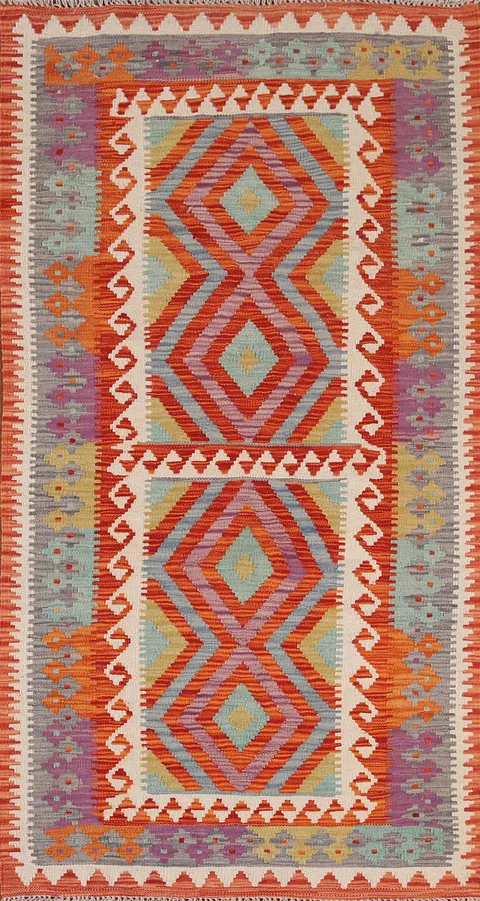 South Western Kilim Oriental Runner Rug 3x7