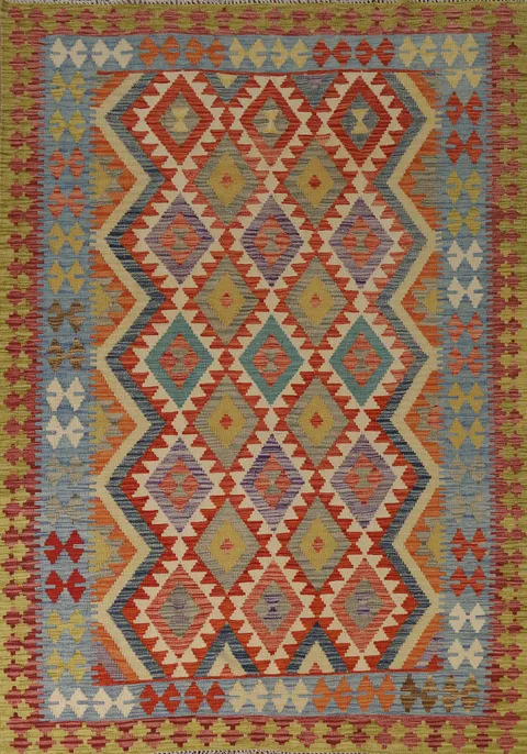 Geometric Kilim Oriental Area Rug 6x8