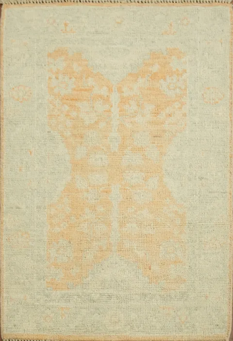 Orange Wool Oushak Vegetable Dye Rug 2x3