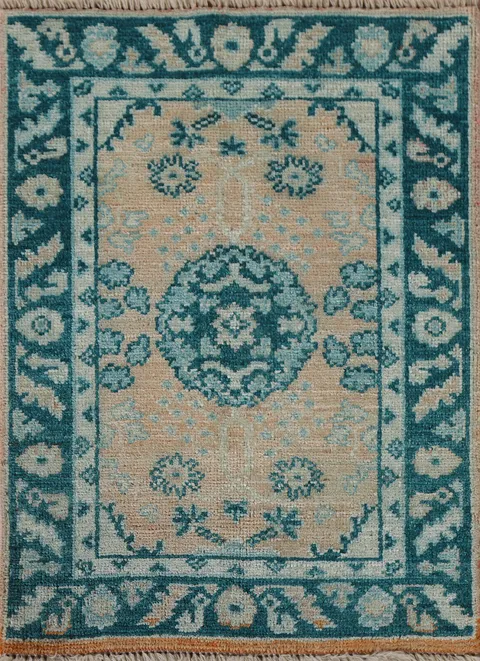 Vegetable Dye Oushak Oriental Rug 2x3