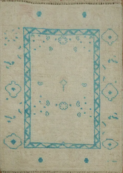 Handmade Oushak Vegetable Dye Accent Rug 2x3