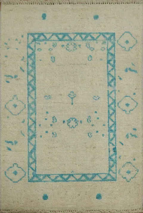 Turkish Oushak Vegetable Dye Accent Rug 2x3