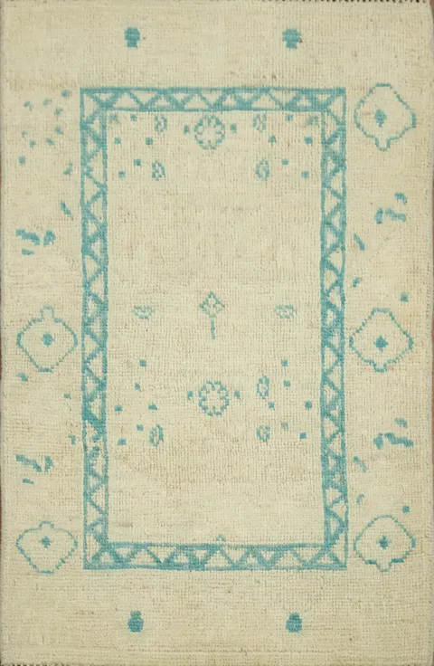 Vegetable Dye Oushak Foyer Turkish Rug 2x3