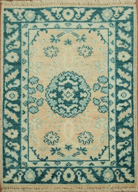 Handmade Oushak Vegetable Dye Accent Rug 2x3