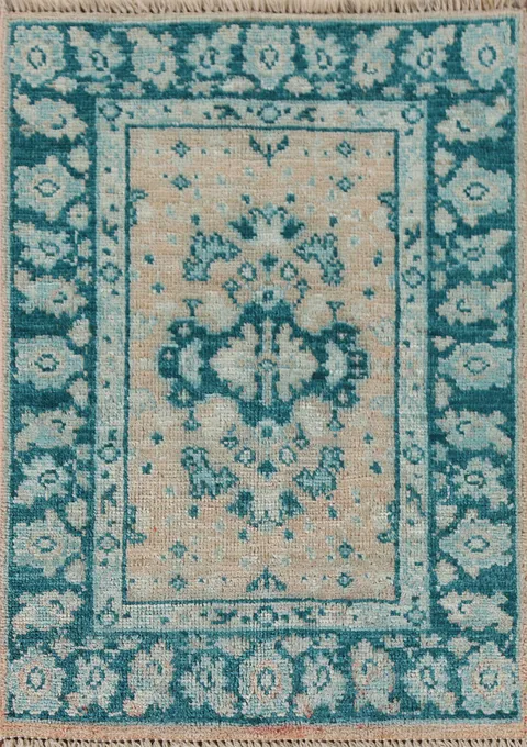 Handmade Oushak Vegetable Dye Accent Rug 2x3