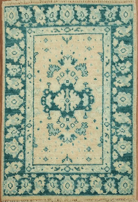 Vegetable Dye Oushak Foyer Turkish Rug 2x3