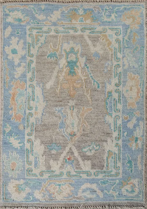 Vegetable Dye Oushak Foyer Oriental Rug 2x3