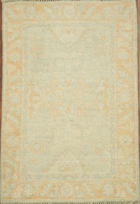 Turkish Muted Oushak Vegetable Dye Accent Rug 2x3