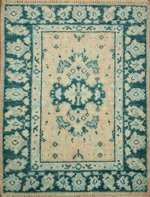 Handmade Oushak Vegetable Dye Accent Rug 2x3