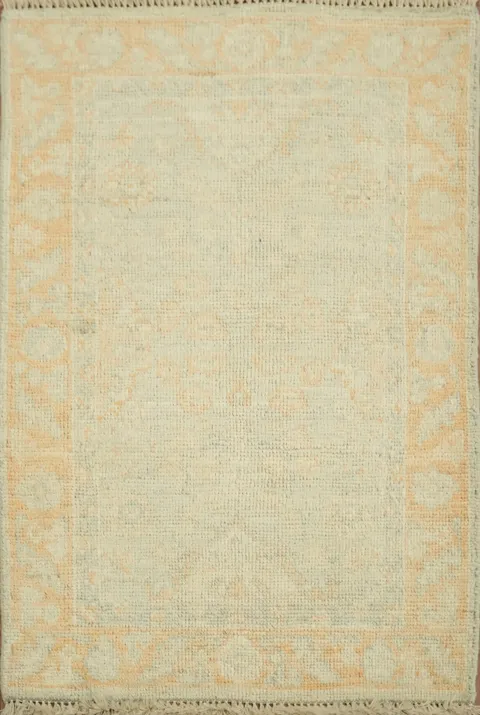 Turkish Oushak Vegetable Dye Accent Rug 2x3