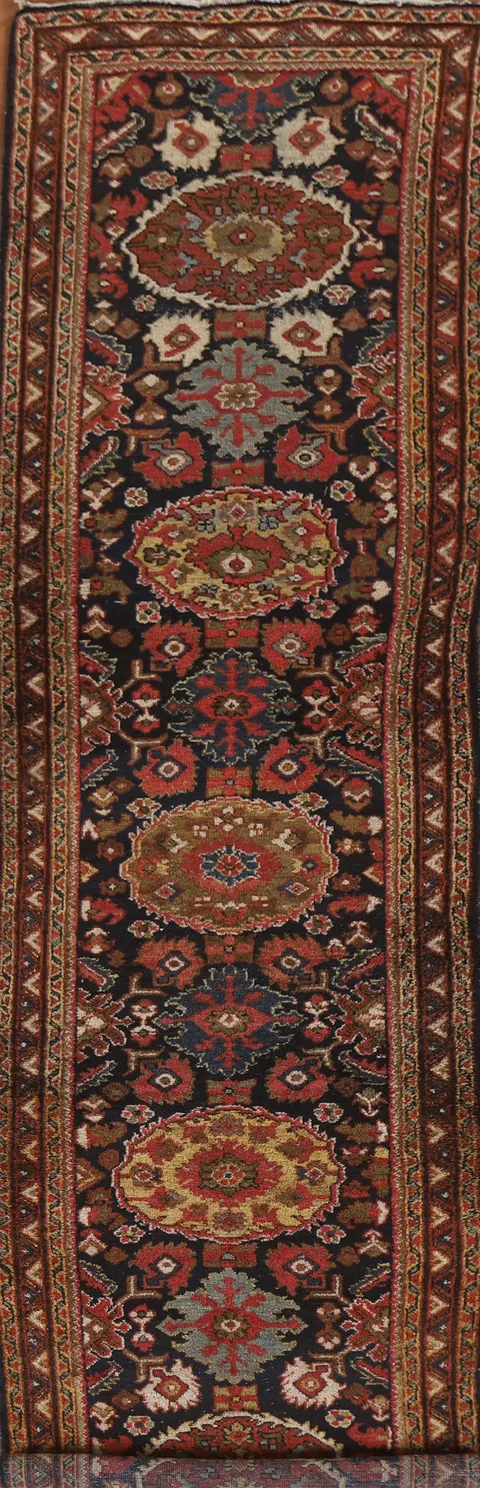 Pre-1900 Vegetable Dye Mahal Sultanabad Persian Rug 3x16