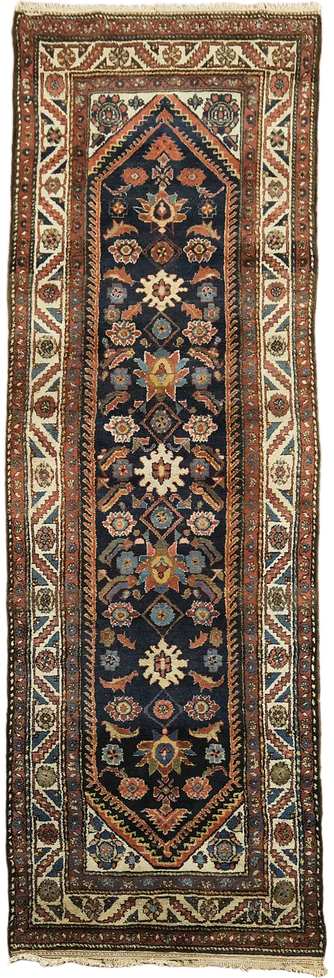 Pre-1900 Vegetable Dye Bakhtiari Persian Rug 4x10