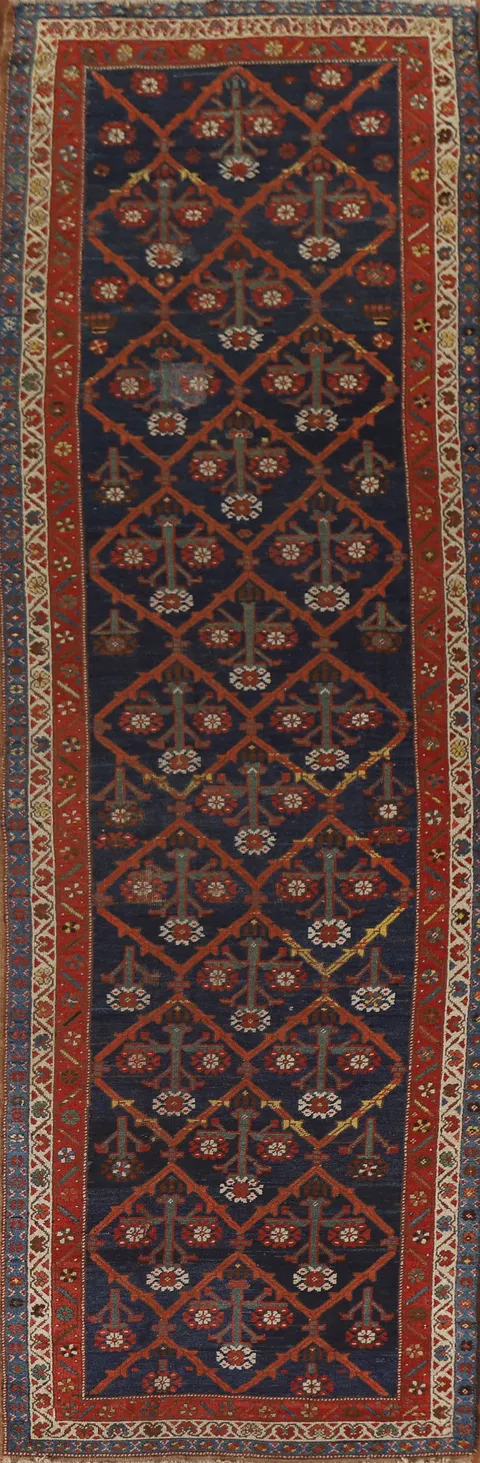 Pre-1900 Vegetable Dye Heriz Bakhshayesh Persian Rug 3x13