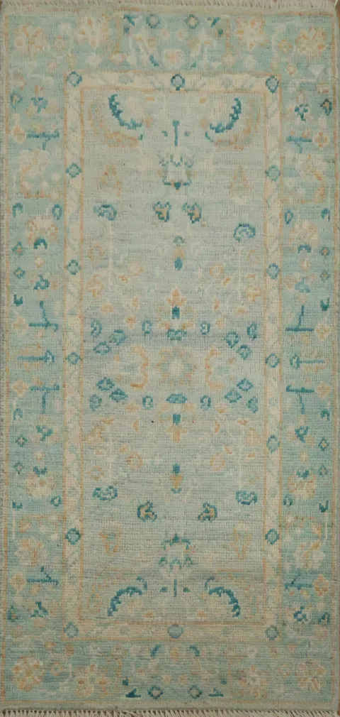 Elegant Vintage-Style Rug in Soft Blue & Beige Tones for Any Room 2x4