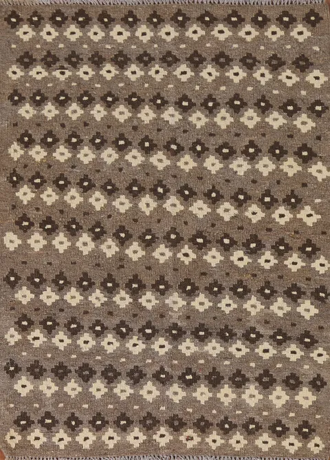 Brown Wool Kilim Oriental Accent Rug 3x5