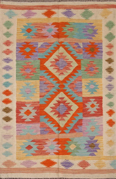 South Western Kilim Oriental Accent Rug 3x5