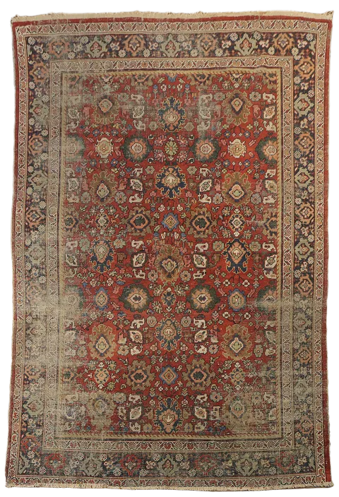 Traditional Antique Vegetable Dye Mahal Persian Rug 7x10