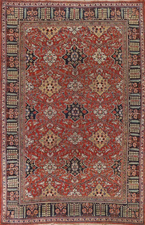 Antique Vegetable Dye Mahal Persian Living Room Rug 7x10